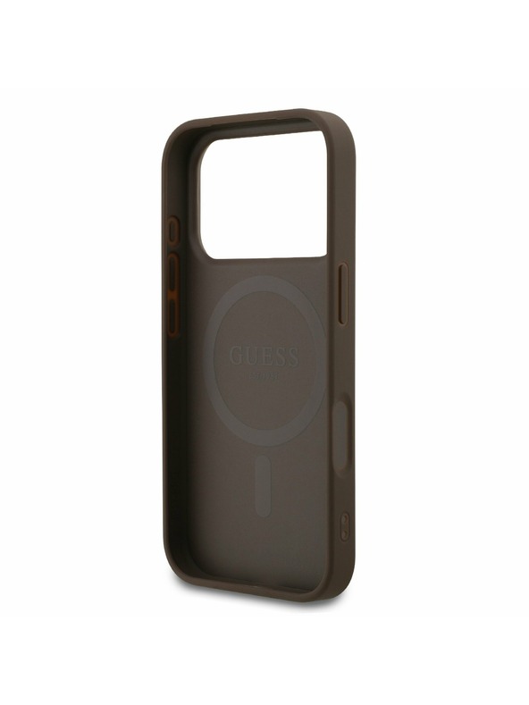 Guess Guess PU Leather 4G Colored Ring MagSafe Hátoldal iPhone 17 Pro Brown