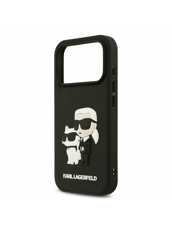 Karl Lagerfeld Karl Lagerfeld 3D Rubber Karl and Choupette Hátoldal iPhone 17 Pro Black