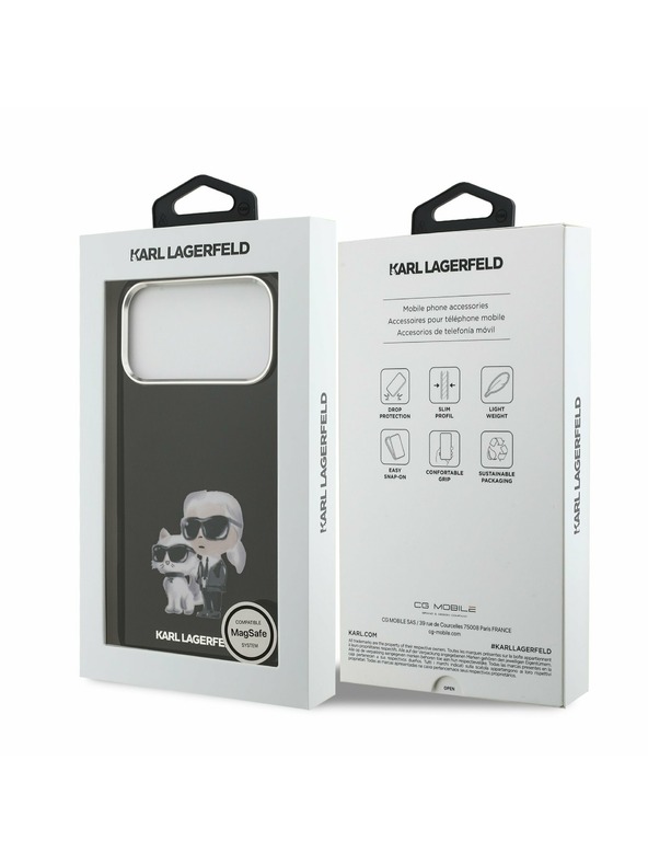 Karl Lagerfeld Karl Lagerfeld IML Aquarelle Karl and Choupette Hátoldal iPhone 17 Pro Black