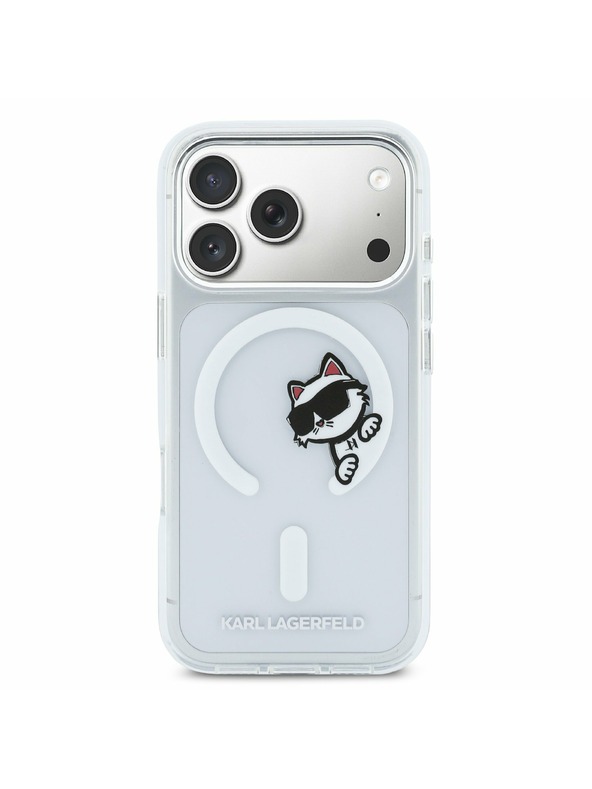 Karl Lagerfeld Karl Lagerfeld IML Choupette Peekaboo MagSafe Hátoldal iPhone 17 Pro Transparent