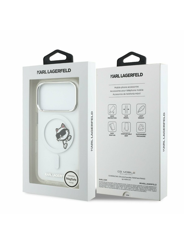 Karl Lagerfeld Karl Lagerfeld IML Choupette Peekaboo MagSafe Hátoldal iPhone 17 Pro Transparent