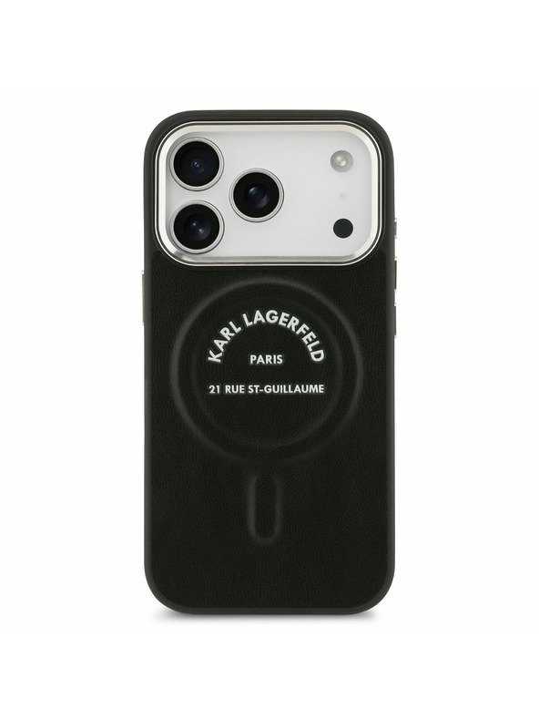Karl Lagerfeld Karl Lagerfeld PU RSG Logo MagSafe Hátoldal iPhone 17 Pro Black