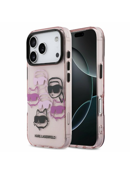 Karl Lagerfeld Karl Lagerfeld IML Multi K&CH Heads Hátoldal iPhone 17 Pro Pink