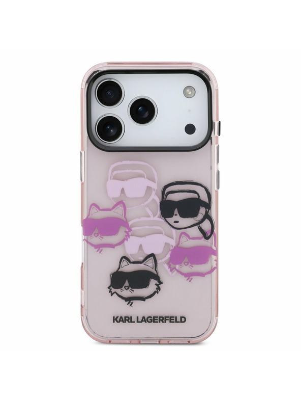 Karl Lagerfeld Karl Lagerfeld IML Multi K&CH Heads Hátoldal iPhone 17 Pro Pink