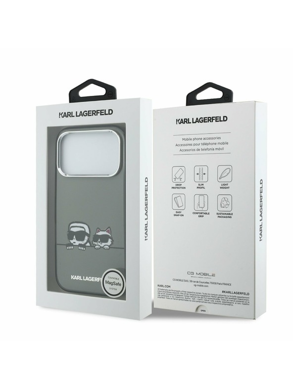 Karl Lagerfeld Karl Lagerfeld IML K&CH Heads Logo MagSafe Hátoldal iPhone 17 Pro Black