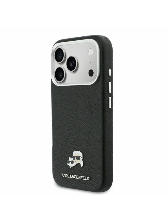 Karl Lagerfeld Karl Lagerfeld PU Karl and Choupette Heads Pins MagSafe Hátoldal iPhone 17 Pro Black