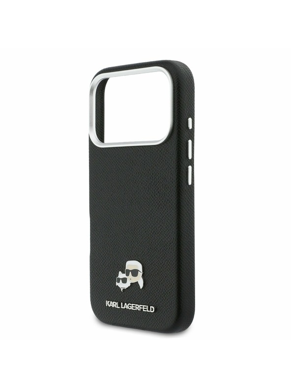 Karl Lagerfeld Karl Lagerfeld PU Karl and Choupette Heads Pins MagSafe Hátoldal iPhone 17 Pro Black