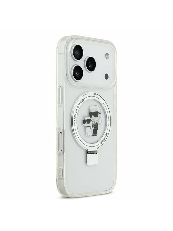 Karl Lagerfeld Karl Lagerfeld Ringstand Karl and Choupette MagSafe Hátoldal iPhone 17 Pro White