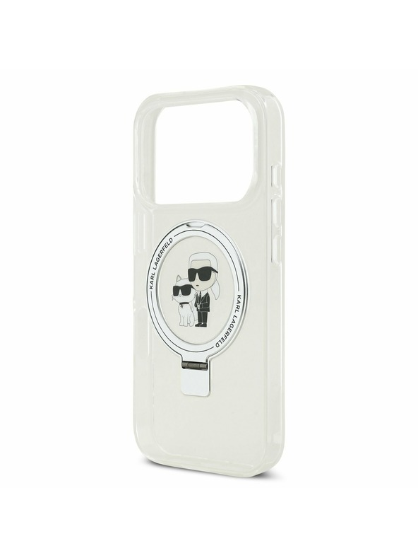 Karl Lagerfeld Karl Lagerfeld Ringstand Karl and Choupette MagSafe Hátoldal iPhone 17 Pro White