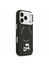 Karl Lagerfeld Karl Lagerfeld PU Karl and Choupette Heads Pins MagSafe Hátoldal iPhone 17 Pro Black