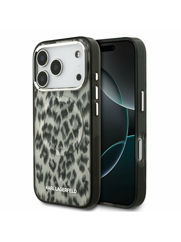 Karl Lagerfeld Karl Lagerfeld IML Leopard MagSafe Hátoldal iPhone 17 Pro Brown