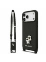 Karl Lagerfeld Karl Lagerfeld Saffiano Crossbody Pánt Metal Karl and Choupette Hátoldal iPhone 17 Pro Black