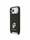 Karl Lagerfeld Karl Lagerfeld Saffiano Crossbody Pánt Metal Karl and Choupette Hátoldal iPhone 17 Pro Black