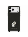 Karl Lagerfeld Karl Lagerfeld Saffiano Crossbody Pánt Metal Karl and Choupette Hátoldal iPhone 17 Pro Black