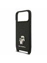 Karl Lagerfeld Karl Lagerfeld Saffiano Crossbody Pánt Metal Karl and Choupette Hátoldal iPhone 17 Pro Black