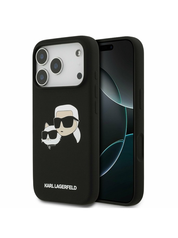 Karl Lagerfeld Karl Lagerfeld Liquid Silicone Double Heads MagSafe Hátoldal iPhone 17 Pro Black
