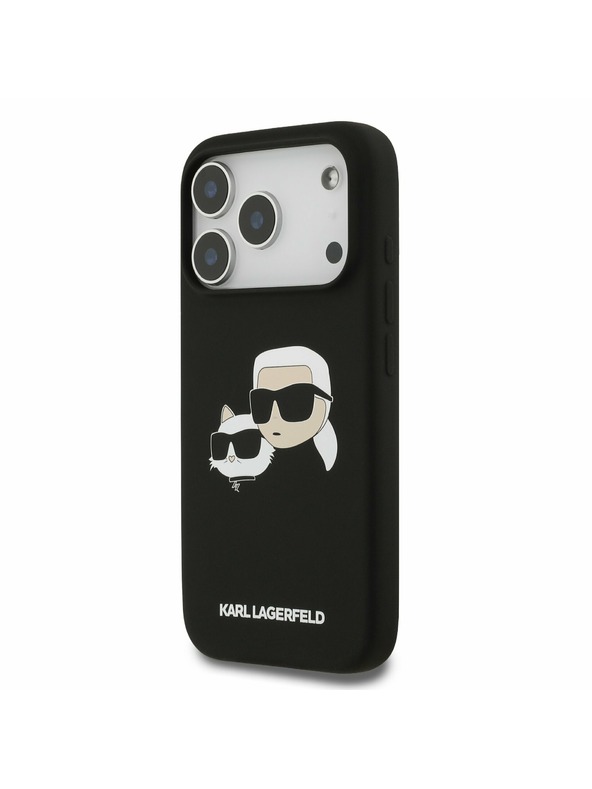 Karl Lagerfeld Karl Lagerfeld Liquid Silicone Double Heads MagSafe Hátoldal iPhone 17 Pro Black