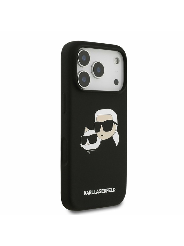 Karl Lagerfeld Karl Lagerfeld Liquid Silicone Double Heads MagSafe Hátoldal iPhone 17 Pro Black