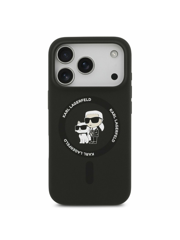 Karl Lagerfeld Karl Lagerfeld Liquid Silicone Karl and Choupette MagSafe Hátoldal iPhone 17 Pro Black