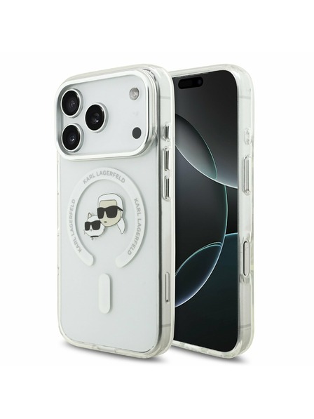 Karl Lagerfeld Karl Lagerfeld IML K&CH Heads Metal Frame MagSafe Hátlap iPhone 17 Pro-hoz Transparent
