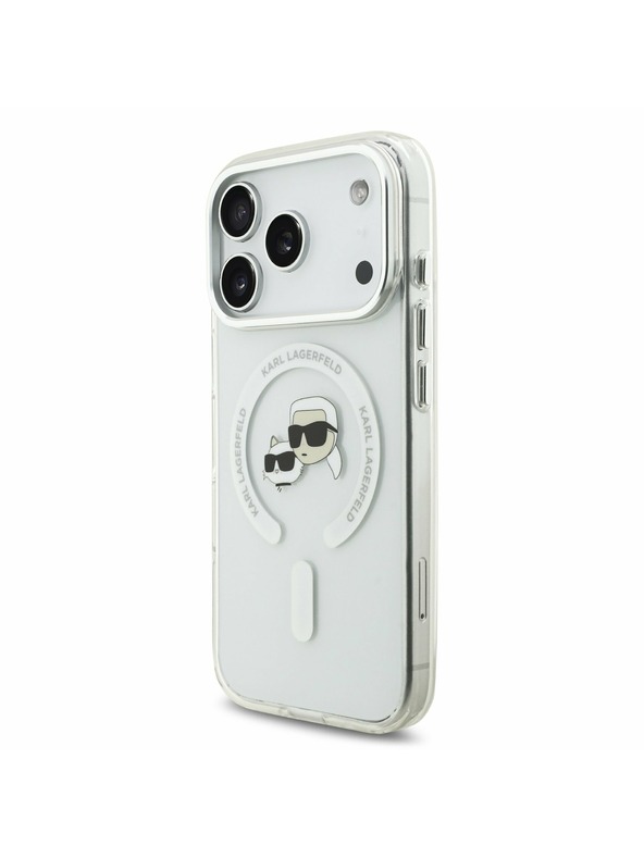 Karl Lagerfeld Karl Lagerfeld IML K&CH Heads Metal Frame MagSafe Hátlap iPhone 17 Pro-hoz Transparent