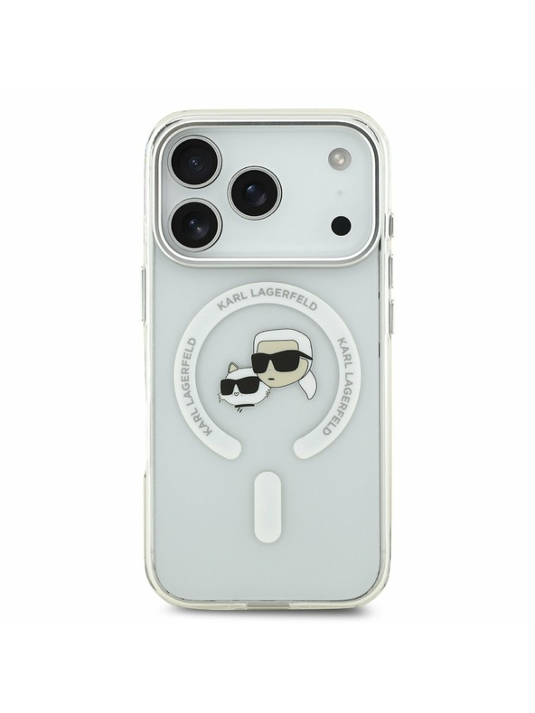 Karl Lagerfeld Karl Lagerfeld IML K&CH Heads Metal Frame MagSafe Hátlap iPhone 17 Pro-hoz Transparent