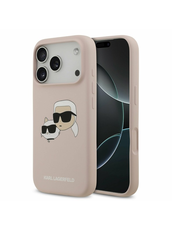Karl Lagerfeld Karl Lagerfeld Liquid Silicone Double Heads MagSafe Hátlap iPhone 17 Pro-hoz Pink