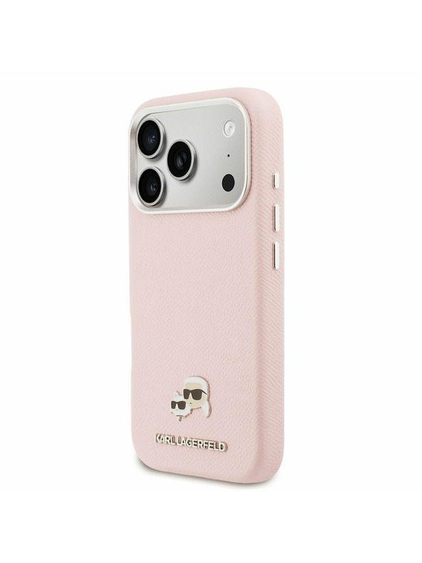 Karl Lagerfeld Karl Lagerfeld PU Karl and Choupette Heads Pins MagSafe Hátlap iPhone 17 Pro-hoz Pink
