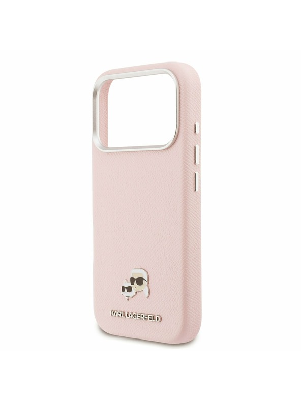 Karl Lagerfeld Karl Lagerfeld PU Karl and Choupette Heads Pins MagSafe Hátlap iPhone 17 Pro-hoz Pink