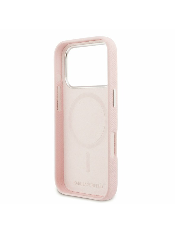 Karl Lagerfeld Karl Lagerfeld PU Karl and Choupette Heads Pins MagSafe Hátlap iPhone 17 Pro-hoz Pink