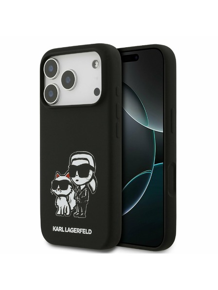 Karl Lagerfeld Karl Lagerfeld Liquid Silicone K&CH Sketch MagSafe Hátlap iPhone 17 Pro-hoz Black