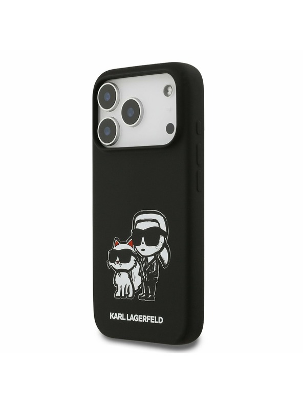 Karl Lagerfeld Karl Lagerfeld Liquid Silicone K&CH Sketch MagSafe Hátlap iPhone 17 Pro-hoz Black