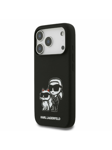 Karl Lagerfeld Karl Lagerfeld Liquid Silicone K&CH Sketch MagSafe Hátlap iPhone 17 Pro-hoz Black