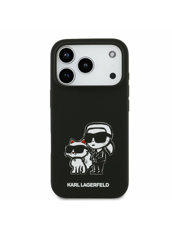 Karl Lagerfeld Karl Lagerfeld Liquid Silicone K&CH Sketch MagSafe Hátlap iPhone 17 Pro-hoz Black