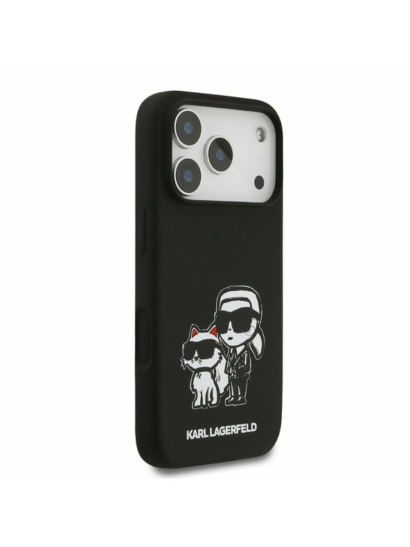 Karl Lagerfeld Karl Lagerfeld Liquid Silicone K&CH Sketch MagSafe Hátlap iPhone 17 Pro-hoz Black