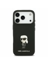 Karl Lagerfeld Karl Lagerfeld Liquid Silicone Metal Ikonik Hátlap iPhone 17 Pro-hoz Black