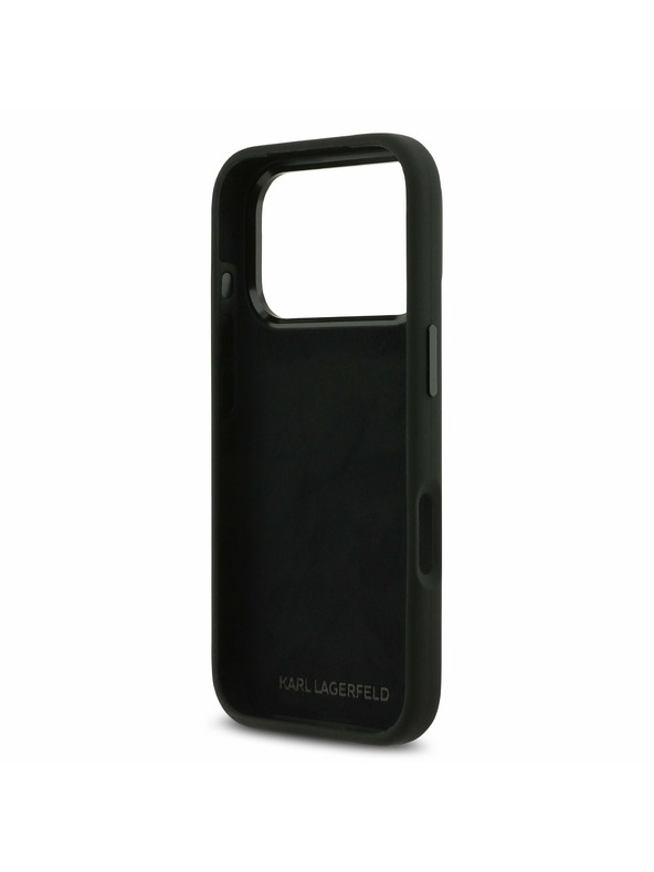 Karl Lagerfeld Karl Lagerfeld Liquid Silicone Metal Ikonik Hátlap iPhone 17 Pro-hoz Black