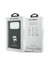 Karl Lagerfeld Karl Lagerfeld Liquid Silicone Metal Ikonik Hátlap iPhone 17 Pro-hoz Black