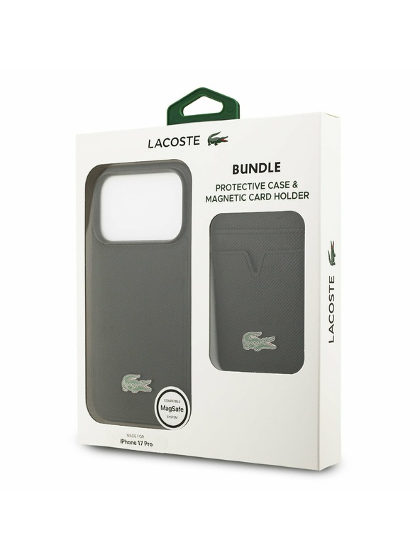 Lacoste Lacoste Iconic Petit Pique MagSafe Hátlap + Pénztárca iPhone 17 Pro-hoz Black