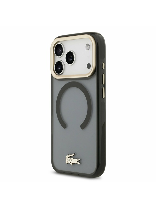 Lacoste Lacoste PC/TPU Frosted Finish Gold Logo MagSafe Hátlap iPhone 17 Pro-hoz Black