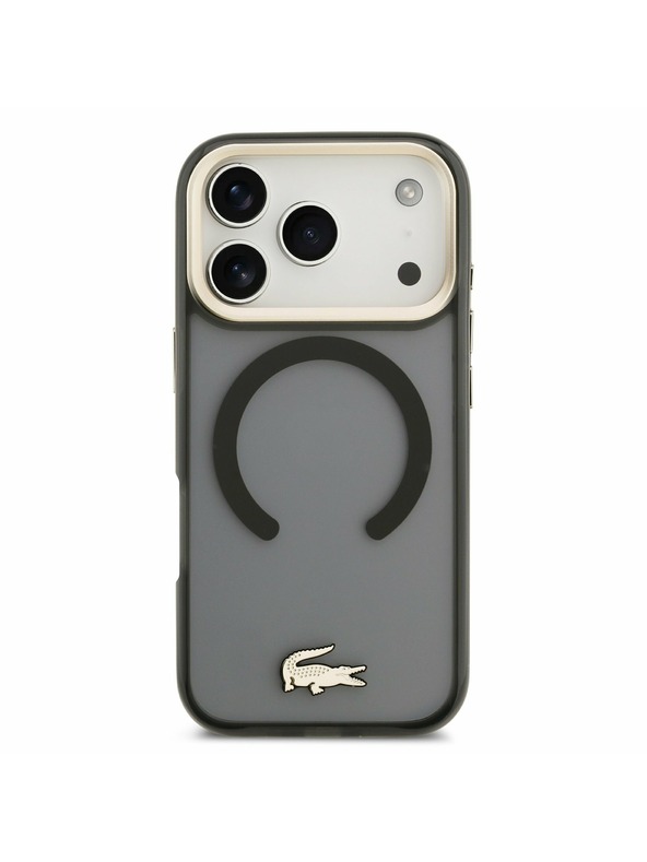 Lacoste Lacoste PC/TPU Frosted Finish Gold Logo MagSafe Hátlap iPhone 17 Pro-hoz Black