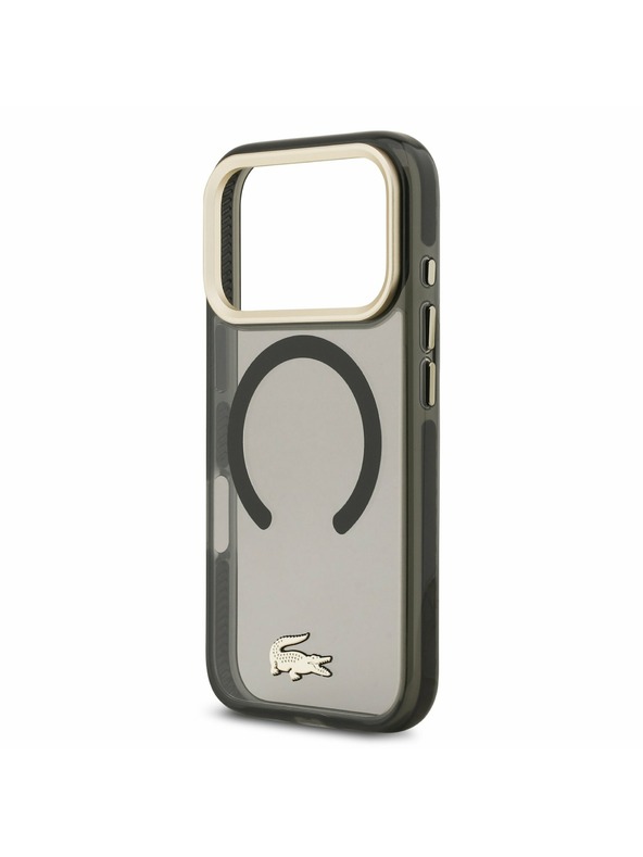 Lacoste Lacoste PC/TPU Frosted Finish Gold Logo MagSafe Hátlap iPhone 17 Pro-hoz Black