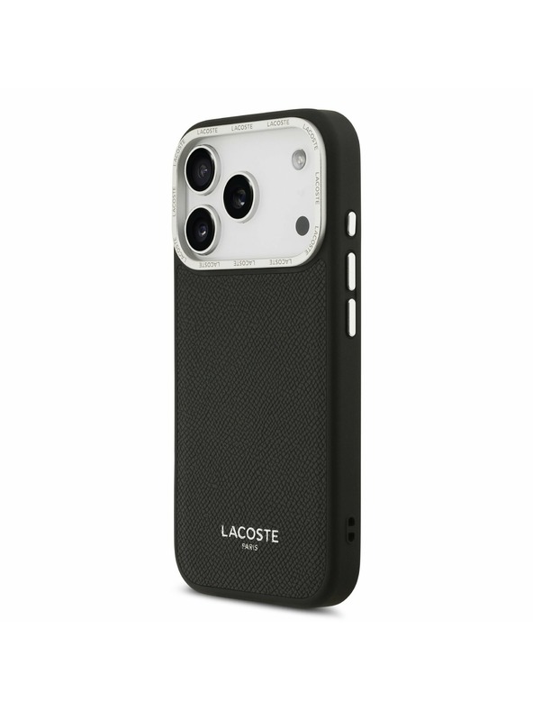 Lacoste Lacoste PU Leather Champs Elysees MagSafe Hátlap iPhone 17 Pro-hoz Black