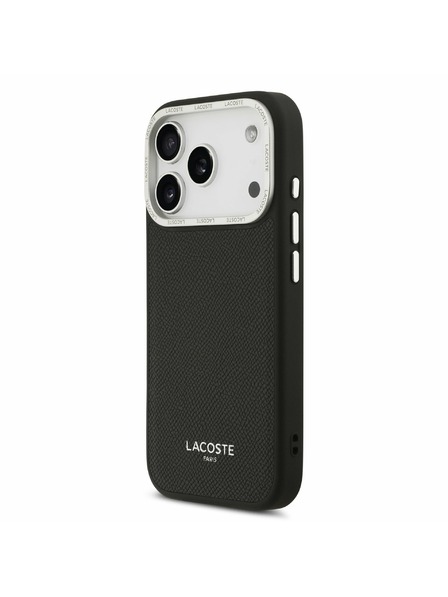 Lacoste Lacoste PU Leather Champs Elysees MagSafe Hátlap iPhone 17 Pro-hoz Black
