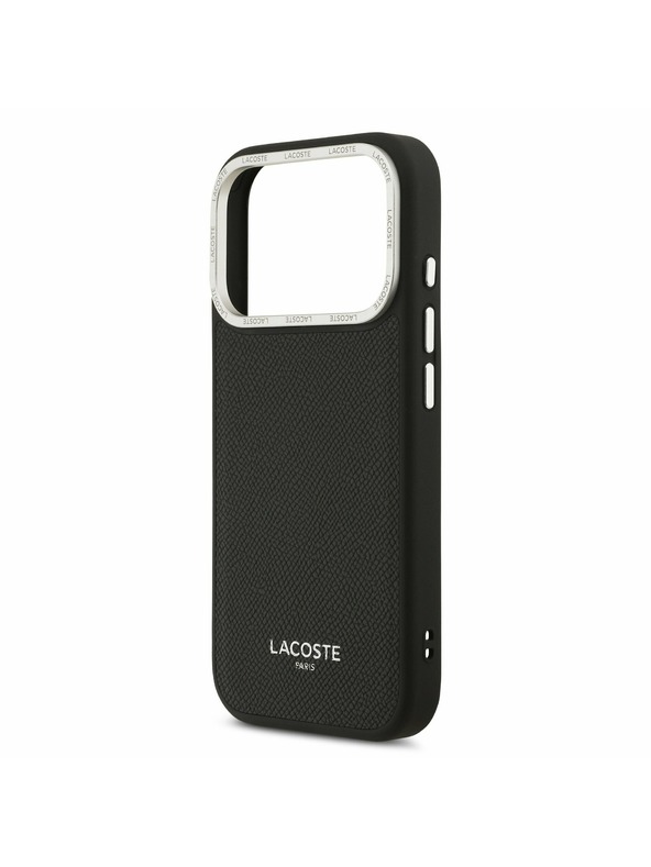 Lacoste Lacoste PU Leather Champs Elysees MagSafe Hátlap iPhone 17 Pro-hoz Black