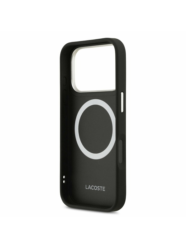 Lacoste Lacoste PU Leather Champs Elysees MagSafe Hátlap iPhone 17 Pro-hoz Black