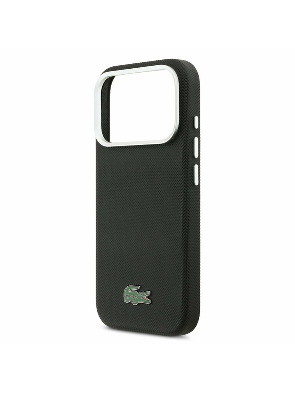 Lacoste Lacoste PVC Iconic Petit Pique Metal Logo MagSafe Hátlap iPhone 17 Pro-hoz Black