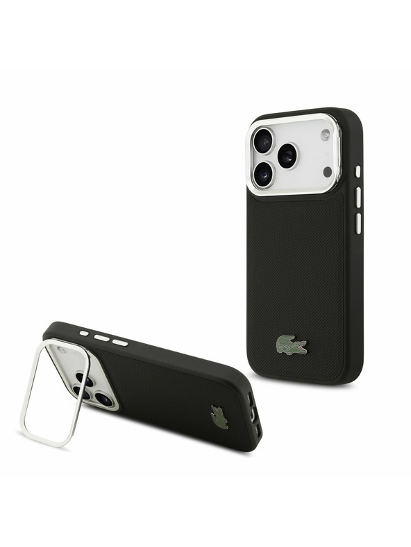 Lacoste Lacoste Iconic Petit Pique Camera Stand MagSafe Hátlap iPhone 17 Pro-hoz Black