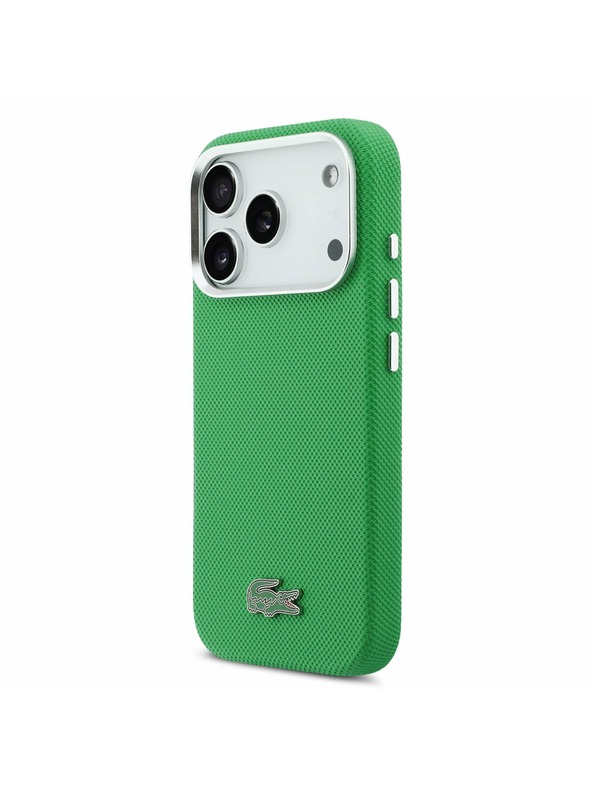 Lacoste Lacoste PVC Iconic Petit Pique Metal Logo MagSafe Hátlap iPhone 17 Pro-hoz Green