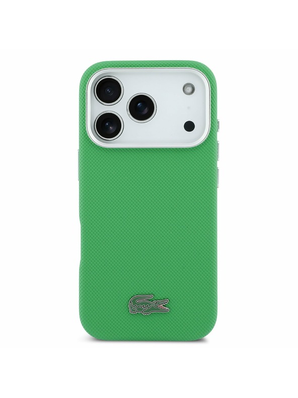 Lacoste Lacoste PVC Iconic Petit Pique Metal Logo MagSafe Hátlap iPhone 17 Pro-hoz Green